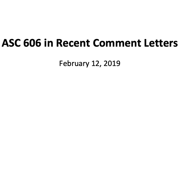 ASC 606 in Recent Comment Letters