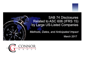 Connor Group study on SAB 74 and ASC 606 (IFRS 15) disclosures.